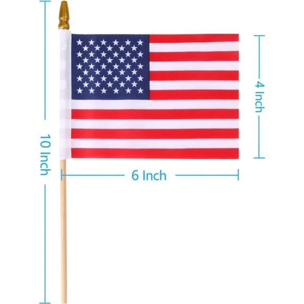 12 Pcs Small American Flags On Stick, Patriotic Decorations Small 4